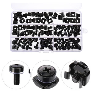 50pcs Computer Rack Mount Cage Square Lock Insert Nuts with 50pcs Screws - Afbeelding 1 van 12