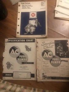 3 AC Fuel Pump Specification Chart Nice 1950, 1951, & 1978 Catalog 43A-100 - Picture 1 of 7