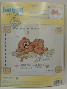 Janlynn Sweet Dreams Birth Announcement Counted Cross Stitch Kit #023-0372 NEW - Picture 1 of 4