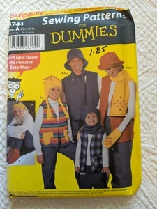 Simplicity Pattern 5744 Uncut XS S M L XL Children Adult Hat Scarf Vest Mitten A - Picture 1 of 6