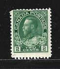 KANADA – 1922 – WYDANIE KING GEORGE V – 2 centy, żółto-zielony – Scott # 107 – w idealnym stanie