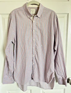 Billy Reid Slim Cut Striped Cotton Long Sleeve Button Up Size Large - Picture 1 of 7