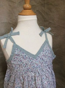 LILI GAUFRETTE Sundress Girls Floral Summer DRESS 5 France Light Blue WEE POSIES - Picture 1 of 3