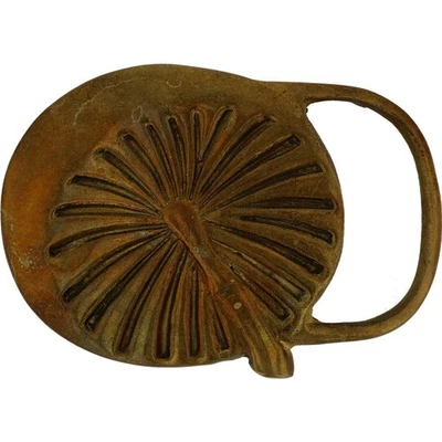 Fivela de cinto vintage bronze cogumelo psicodélico hippie mágico trippy 420 - Imagem 1 de 4