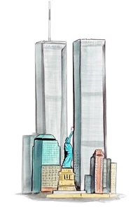 Twin Towers New York High Quality Graphic Decal Truck Car Cooler Cup Wall Gift  - Picture 1 of 1