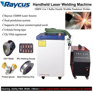 Raycus 1500W Handheld Fiber Laser Welding Cleaning Double Pendulum Wire Feeder - Picture 1 of 17
