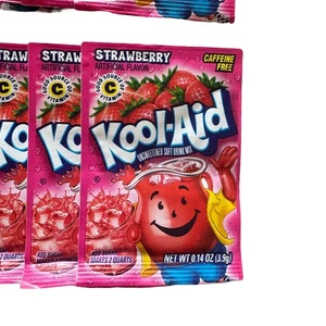 Kool-Aid Erdbeere Getränk Mix ungesüßte Gelatine 26er Pack koffeinfrei EXP - Bild 1 von 4