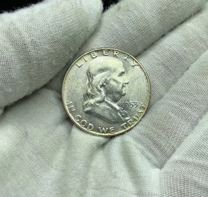 1953-D Franklin Half Dollar AU D265 - Picture 1 of 2