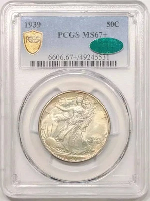 1939 P Walking Liberty Half Dollar PCGS MS-67+ PLUS CAC - Image 1 of 2