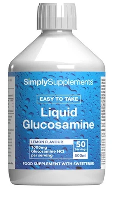 SIMPLY SUPPLEMENTS Liquid Glucosamine 500ml *Natural Lemon Flavour *50 servings
