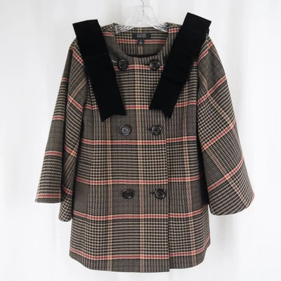 Halogen X Atlantic Pacific Glen Plaid Bow Cape XS Oversized Jacket - Image 1 of 4