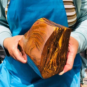 5.98LB Large Natural Tiger's Eye Stone Quartz Crystal Mineral Specimen Healing - Picture 1 of 13