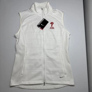 Philadelphia Phillies NWT Nike Golf Tour Performance Full Zip Vest, White M - Picture 1 of 9
