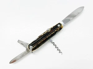 Hermes Multi Tool Holding Knife Buffalo Horne Stainless - Picture 1 of 16