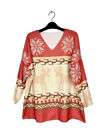 Women's Winter Soft Printed Sweater With Lurex Christmas Party Sweater