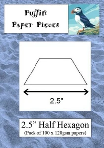 Piezas de papel frailecillo medio hexagonal de 2,5" para piezas de papel inglés 100 piezas 120 gsm - Imagen 1 de 1
