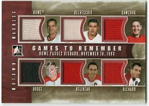 2012-13 ITG Motown Madness Games to Remember HOWE SAWCHUK BELIVEAU HODGE RICHARD - Picture 1 of 2