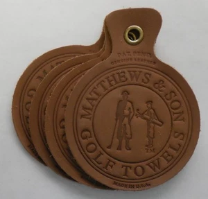 Travel Luggage Genuine leather tags Matthews & Son Golf Towels Set Of 4 - Picture 1 of 3