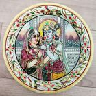Dekorative Teller 15,2 cm Marmor Stein handgefertigt Radha Krishna Malerei...