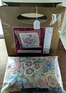 Victorian Bouquet Cushion Kit 14 Count Canvas, Tapestry Wool, Needle, Directions - Picture 1 of 2