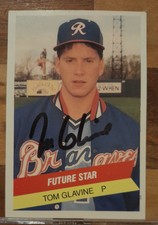 Tom Glavine Autograghed 1987 Richmond Braves Future Star Card No.  32 H.O.F. 