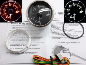 RSR Drehzahlmesser 52mm 8000umin Zusatz Instrument Stepper RPM Gauge 12V 2 takt - Bild 1 von 5