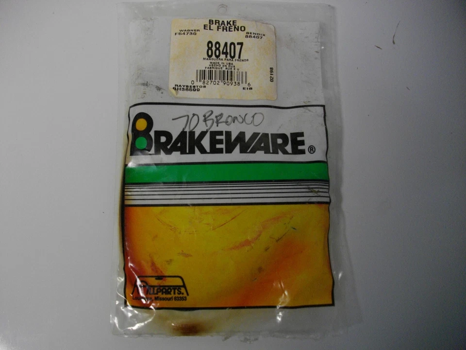 Brakeware 88407 manguera de freno delantera hidráulica para Ford Bronco 1966-1970 BH36599 Foto 1 de 4