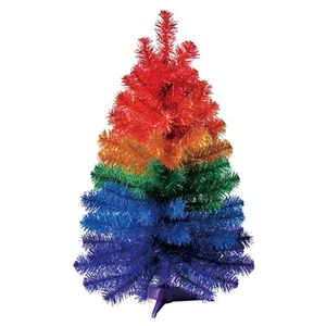 Holiday Time Non-Lit Tinsel Artificial Christmas Tree, 24", Rainbow Color - Picture 1 of 5