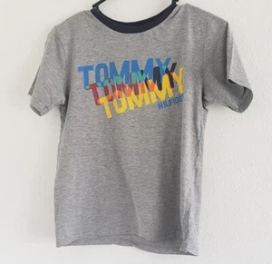 Tommy Hilfiger Boys Medium 12/14 T Shirt Gray Graphic Short Sleeve - Picture 1 of 5