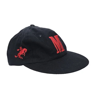 Vintage 90s Marlboro Cigarettes Bronco Cowboy Black Red Logo Strap Back Hat Cap - Picture 1 of 14