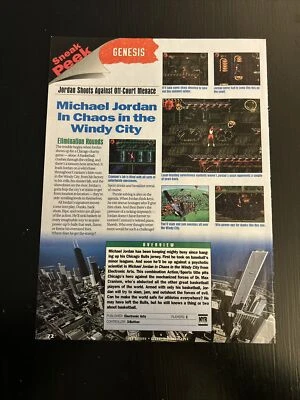 Raro videojuego Sneak Peek 1994 Michael Jordan In Chaos Windy City página de revista Foto 1 de 4