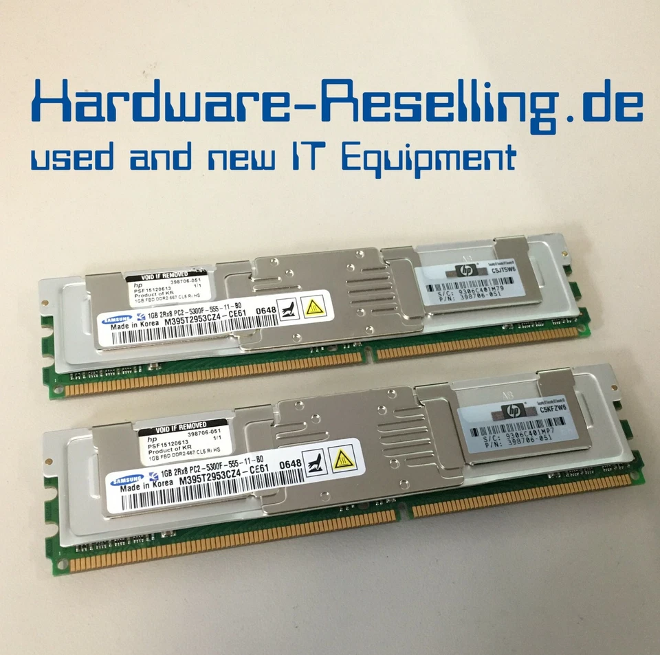 2GB HP Kit DDR2 PSC2-5300F ECC Fb per H DL380G5 Etc.pn - Immagine 1 di 1