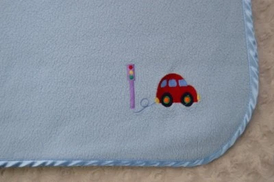 Kidsline Red Car Baby Blanket Blue Fleece Purple Stoplight Security Lovey Silky - Image 1 of 4