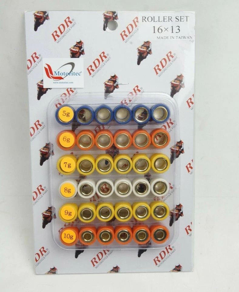 Paquete de rodillos variadores 16x13 5g ~ 10g para Kawasaki KFX 90cc 4 tiempos ATV EE. UU. Foto 1 de 1