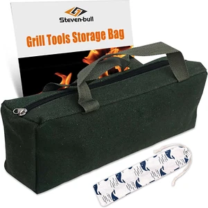 Grill Accessory Storage Extra Thick Canvas Bag Outdoor Tools BBQ Tool Carry For - Picture 1 of 1