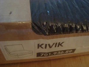 IKEA COVER KIVIK One Seat Section Chair Sofa Tranas Black Corduroy SLIPCOVER NEW - Picture 1 of 11