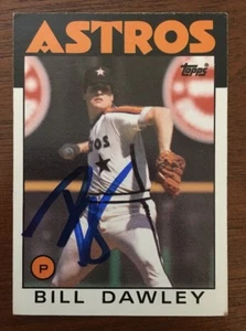 BILL DAWLEY 1986 TOPPS AUTOGRAPHED SIGNED AUTO BASEBALL CARD ASTROS 376 - Picture 1 of 1