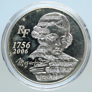 2006 FRANCE Wolfgang Amadeus Mozart PIANO COMPOSER Silver 1/4 Euro Coin i113312 - Picture 1 of 3