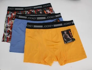 New 3 JOCKEY Athletic COOLING MESH BOXER BRIEF 8036 BLUE YELLOW SPLATTER MEDIUM - Picture 1 of 5