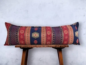 Bohemian Turkish Pillow Cover Tulip Pattern Kilim Design Chenille Cushion - Picture 1 of 7