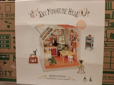 Robotime DIY- Miniature House - Jason's Kitchen Rolife - Kit DG105 - Opened Box - Image 1 of 4
