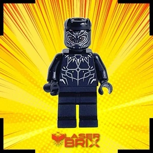 LEGO Marvel Black Panther Minifigure (sh0466) Reddish Brown Eyes Genuine - Picture 1 of 9