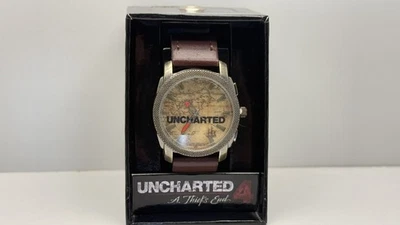 NUEVO RELOJ PULSERA ACCUTIME UNCHARTED 4-A EXTREMO DE LADRÓN CORREA DE CUERO MARRÓN Foto 1 de 4