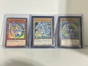 Yu-Gi-Oh! TCG Cards Blue Eyes White Dragon & Dark Magician & Dark Magician Girl - Picture 1 of 7