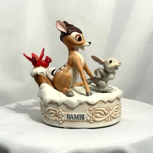 Disney Musical Memories Bambi Music Box Vintage Limited Edition Deer Rabbit - Foto 1 di 5