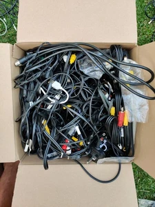JOB LOT VIDEO LEAD AUDIO VISUAL CAMERA CAMCORDER 2 PIN AV A/V CABLE MIXED BOX - Picture 1 of 5
