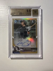 Nick Madrigal Sp #’d /50 BGS 9.5 1st Bowman Chrome Gold Refractor Auto - Bild 1 von 2