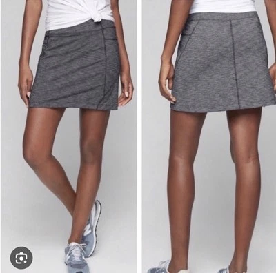 Falda Corta ATHLETA Excursión Gris Negra UPF 50+ Bolsillos Talla Grande Pickleball Foto 1 de 4