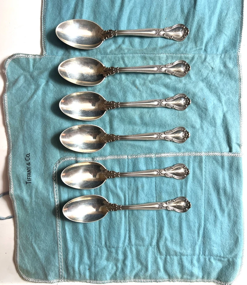 Lote de 6 cucharas de plata esterlina ~ patrón Gorham Sterling Chantilly 160,2 gramos Foto 1 de 4