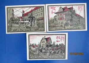 Germany , 25, 50, 75 Pfennig, Notgeld, 3 banknotes, 1921, #2 - Picture 1 of 2